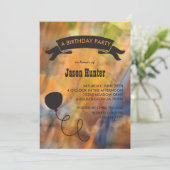 Abstracte herfstkleuren ballonverjaardagsfeest kaart (Staand voorkant)