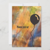 Abstracte herfstkleuren ballonverjaardagsfeest kaart (Achterkant)