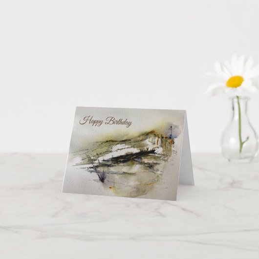 Abstracte herfstkleuren Landschapsverjaardag Kaart (Kleine Plant)