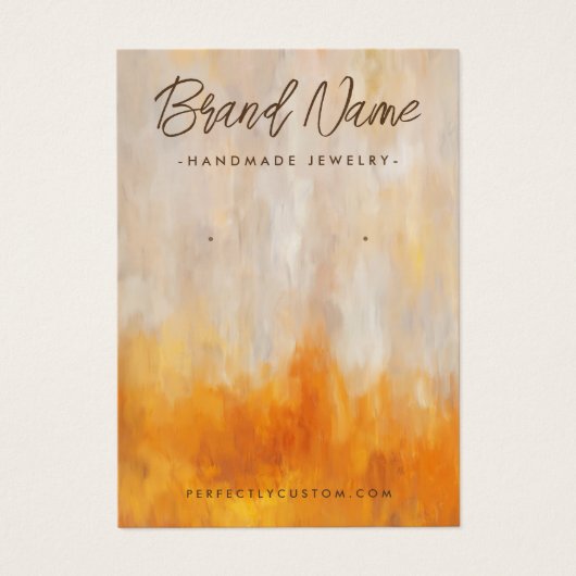 Abstracte herfstkleuren - olieveroortekenkaart visitekaartje (Voorkant)