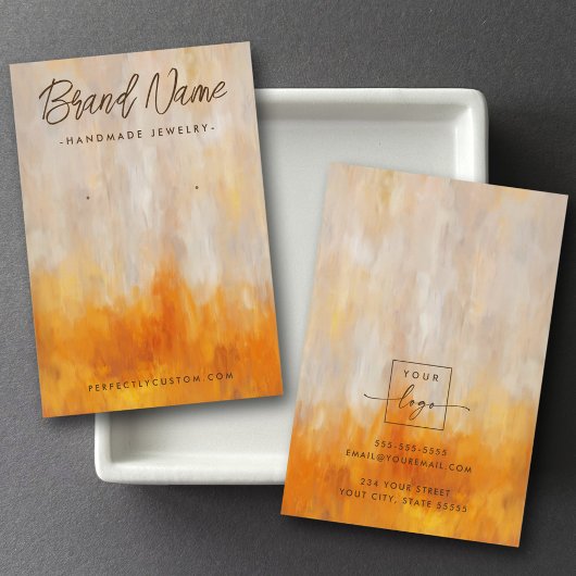 Abstracte herfstkleuren - olieveroortekenkaart visitekaartje