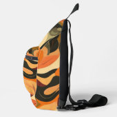 Abstracte herfstkleuren Sinaasappel bruin geel gro Sling Bag (Rechts)