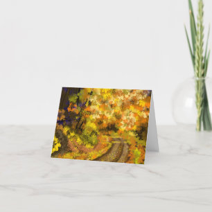 Abstracte herfstkunst dank u bedankkaart