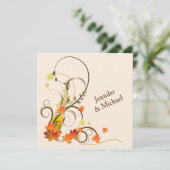 Abstracte herfstleien, wijnstokken, uitnodiging 2 (Staand voorkant)