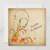 Abstracte herfstleien, wijnstokken, uitnodiging 3 (Voorkant)