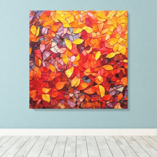 Abstracte herfstmozaïek Fine Art Canvas Afdruk (Insitu (Houten vloer))