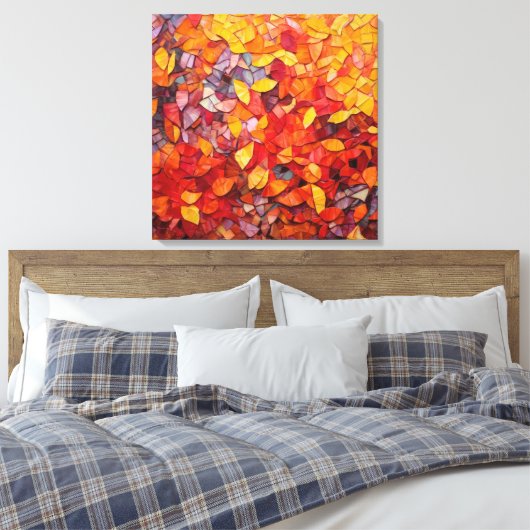Abstracte herfstmozaïek Fine Art Canvas Afdruk (Insitu (Slaapkamer))