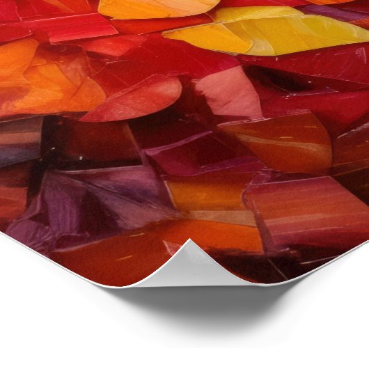 Abstracte herfstmozaïek Fine Art Poster (Hoek)