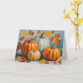 Abstracte herfstpompoenen en bladeren kaart (Gele Bloem)