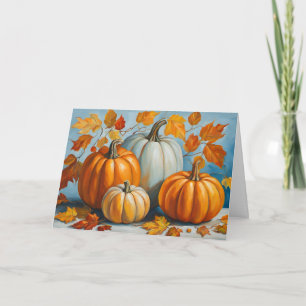 Abstracte herfstpompoenen en bladeren kaart