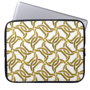 Abstracte herhaalbare achtergrond van golden twist laptop sleeve