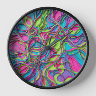 Abstracte Hersen Neon Trillend Netwerk Kunstklokke
