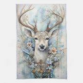 Abstracte herten hert hert modern gewei kerstbloem theedoek (Verticaal)