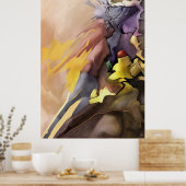 Abstracte het Schilderen #1 verlaten van Reeks 2 d Poster (Keuken)