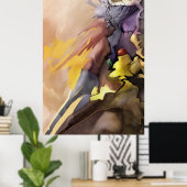 Abstracte het Schilderen #1 verlaten van Reeks 2 d Poster (Thuiskantoor)