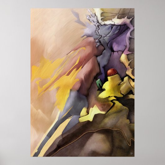 Abstracte het Schilderen #1 verlaten van Reeks 2 d Poster (Voorkant)