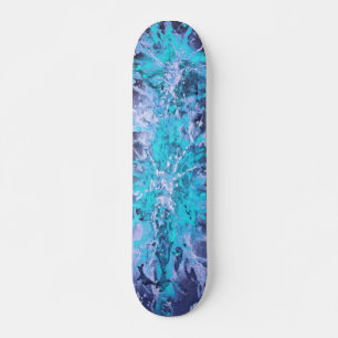 Abstracte het schilderen   blauwe splattergrunge persoonlijk skateboard