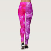 Abstracte Hete Roze Magenta Marmeren Verf Spletter Leggings (Achterkant)