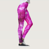 Abstracte Hete Roze Magenta Marmeren Verf Spletter Leggings (Rechts)