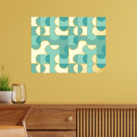 Abstracte heupcirkels met gouden mozaïekkunst