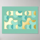 Abstracte heupcirkels met gouden mozaïekkunst folie afdrukken (Voorkant)