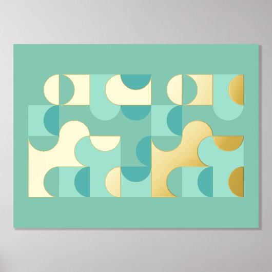 Abstracte heupcirkels met gouden mozaïekkunst folie afdrukken (Voorkant)