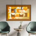 Abstracte heupcirkels met gouden mozaïekkunst folie afdrukken<br><div class="desc">Prachtig hedendaags zonnig geel, sinaasappel, donkerbruin en echt goudkleurige geometrische foliën en halve cirkelenpatroon. Elegant, stijlvol en eclectisch minimalistisch ontwerp voor de artistieke interieurontwerper, de artistieke decorateur, de populaire hippe trendsetter, de retro-kunststijl of de abstracte liefhebber van digitale geometrische motieven. Combineer dit ontwerp met uw interieurkleuren en versier uw muur...</div>