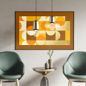 Abstracte heupcirkels met gouden mozaïekkunst folie afdrukken