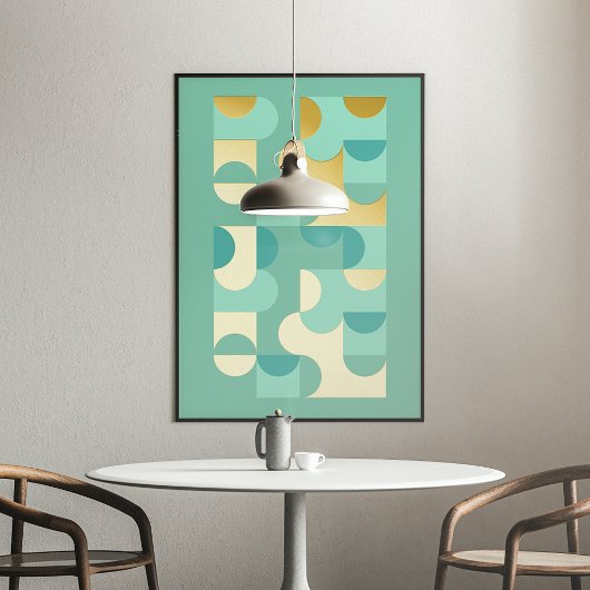 Abstracte heupcirkels met gouden mozaïekkunst folie afdrukken