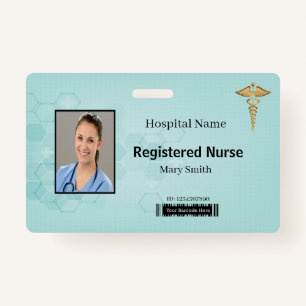 Abstracte Hexagon Medical Caduceus Foto ID Badge