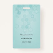 Abstracte Hexagon Medical Caduceus Foto ID Vertica Badge (Achterkant)
