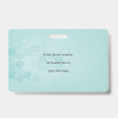 Abstracte Hexagon Medical Heat Beat Lifeline ID Badge (Achterkant)