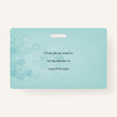 Abstracte Hexagon Medical Heat Beat Lifeline ID Badge (Achterkant)