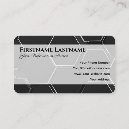Abstracte hexagonale vormen in 3D optisch ontwerp Visitekaartje (Achterkant)