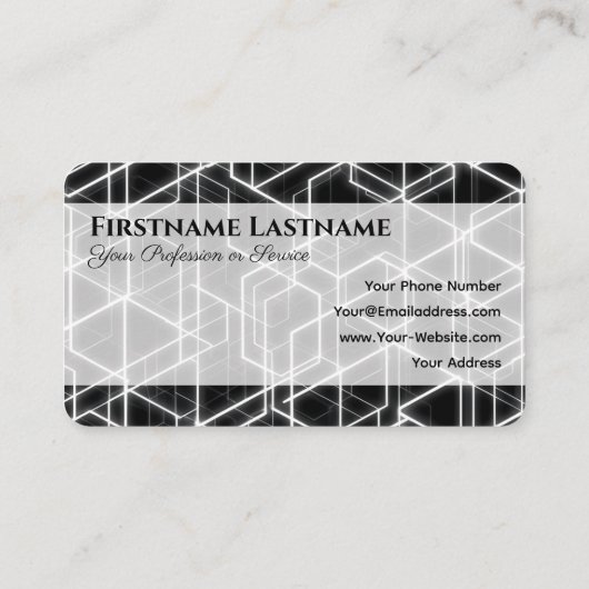 Abstracte hexagonale vormen in 3D optisch ontwerp Visitekaartje (Achterkant)