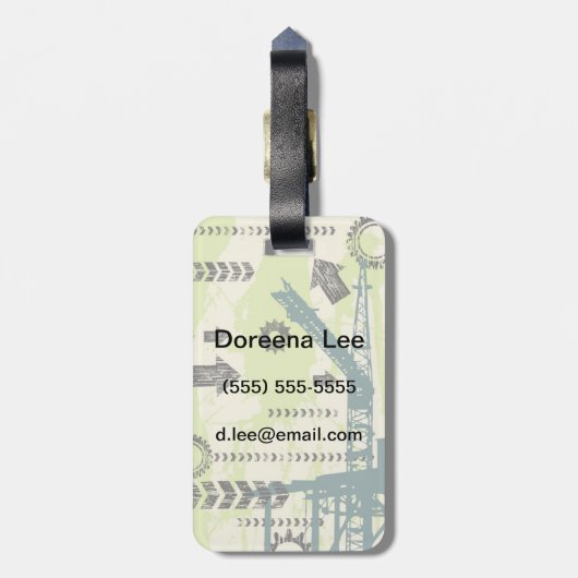 Abstracte hi-tech achtergrond bagagelabel (Achterkant verticaal)