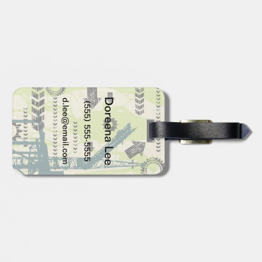 Abstracte hi-tech achtergrond bagagelabel (Achterkant horizontaal)