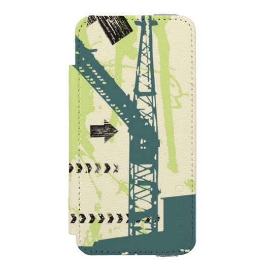 Abstracte hi-tech achtergrond incipio iPhone portemonnee hoesje (Voorkant Agenda)