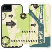 Abstracte hi-tech achtergrond incipio iPhone portemonnee hoesje (Agenda Open)