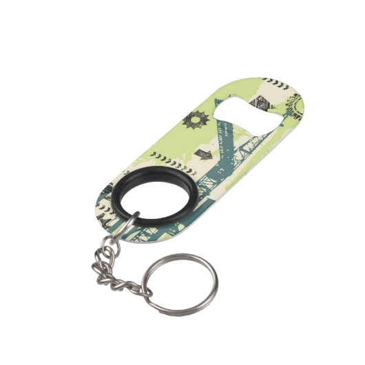 Abstracte hi-tech achtergrond mini flessenopener (Achterkant Gekanteld)