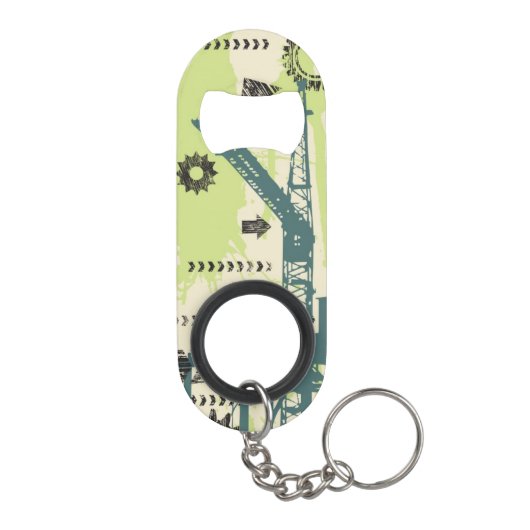 Abstracte hi-tech achtergrond mini flessenopener (Achterkant)