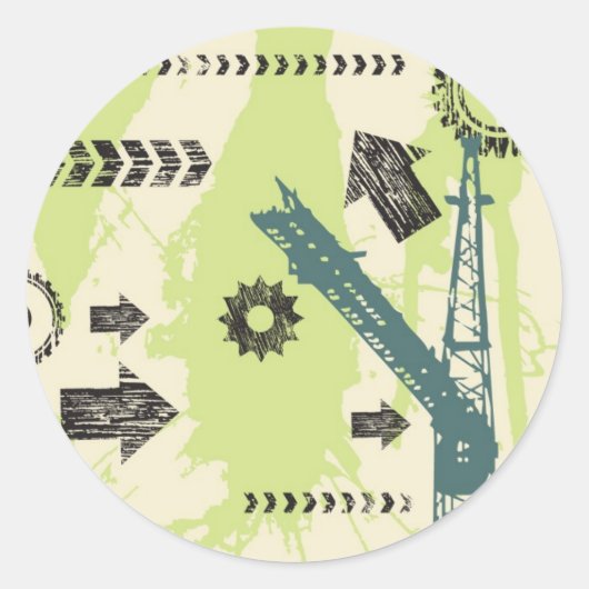 Abstracte hi-tech achtergrond ronde sticker (Voorkant)