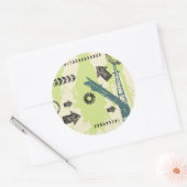 Abstracte hi-tech achtergrond ronde sticker (Envelop)