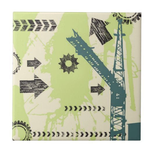 Abstracte hi-tech achtergrond tegeltje (Voorkant)