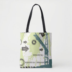 Abstracte hi-tech achtergrond tote bag