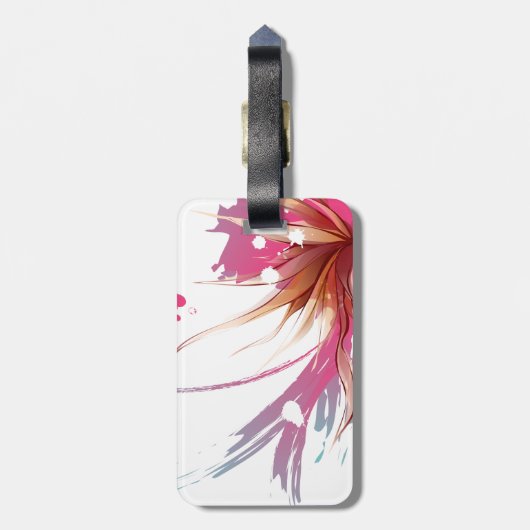 Abstracte Hibiscus Flower Bagagelabel (Achterkant verticaal)