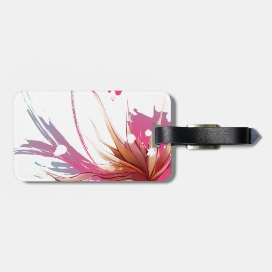 Abstracte Hibiscus Flower Bagagelabel (Achterkant horizontaal)