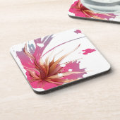 Abstracte Hibiscus Flower Bier Onderzetter (Linkerzijde)