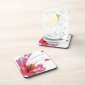 Abstracte Hibiscus Flower Bier Onderzetter (Rechterzijde)