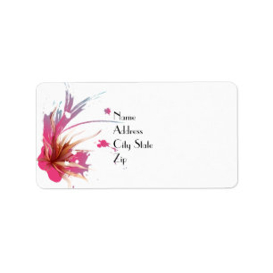 Abstracte Hibiscus Flower Etiket